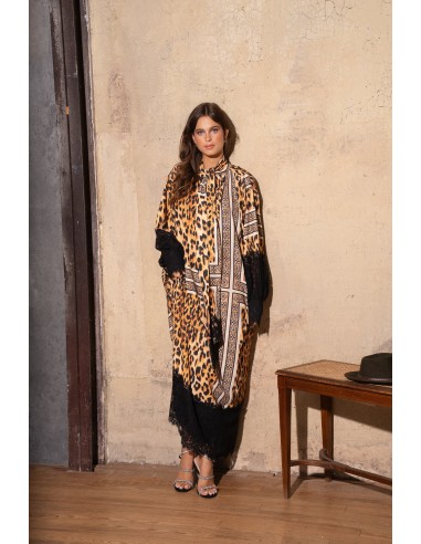 Robe Ory Leopard jaune la colonne vertébrale